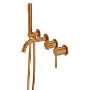 Inbyggd Fyrhåls Badkarsblandare Orion Brushed Copper