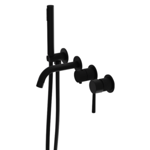 Inbyggd Fyrhåls Badkarsblandare Orion Matt Black