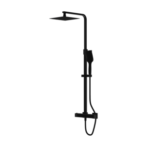 Termostat Duschset med Regndusch Cetus Matt Black